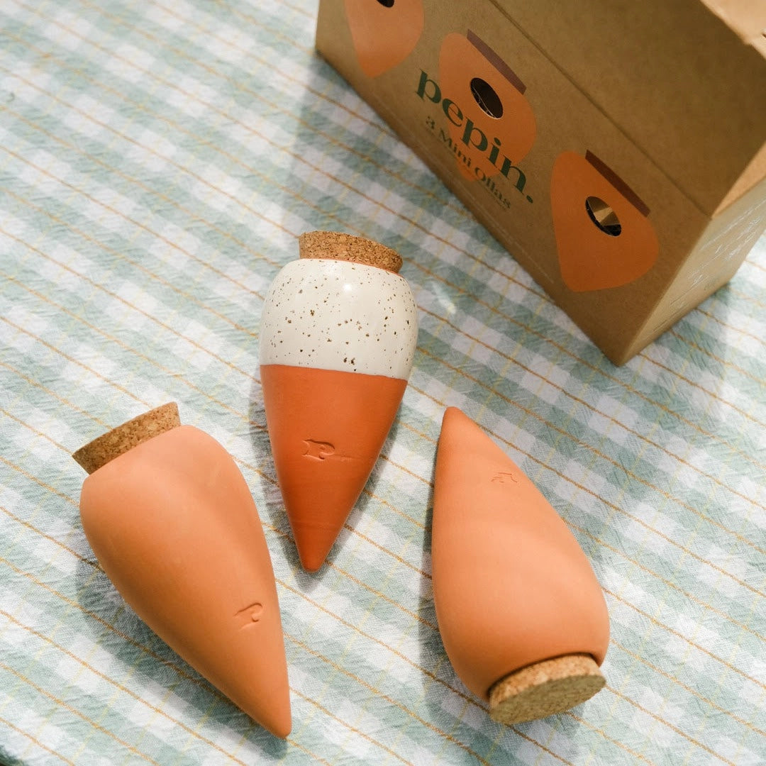 Box Trio Mini Ollas - Terrakotta Pflanzgefäße zur natürlichen Bewässerung
