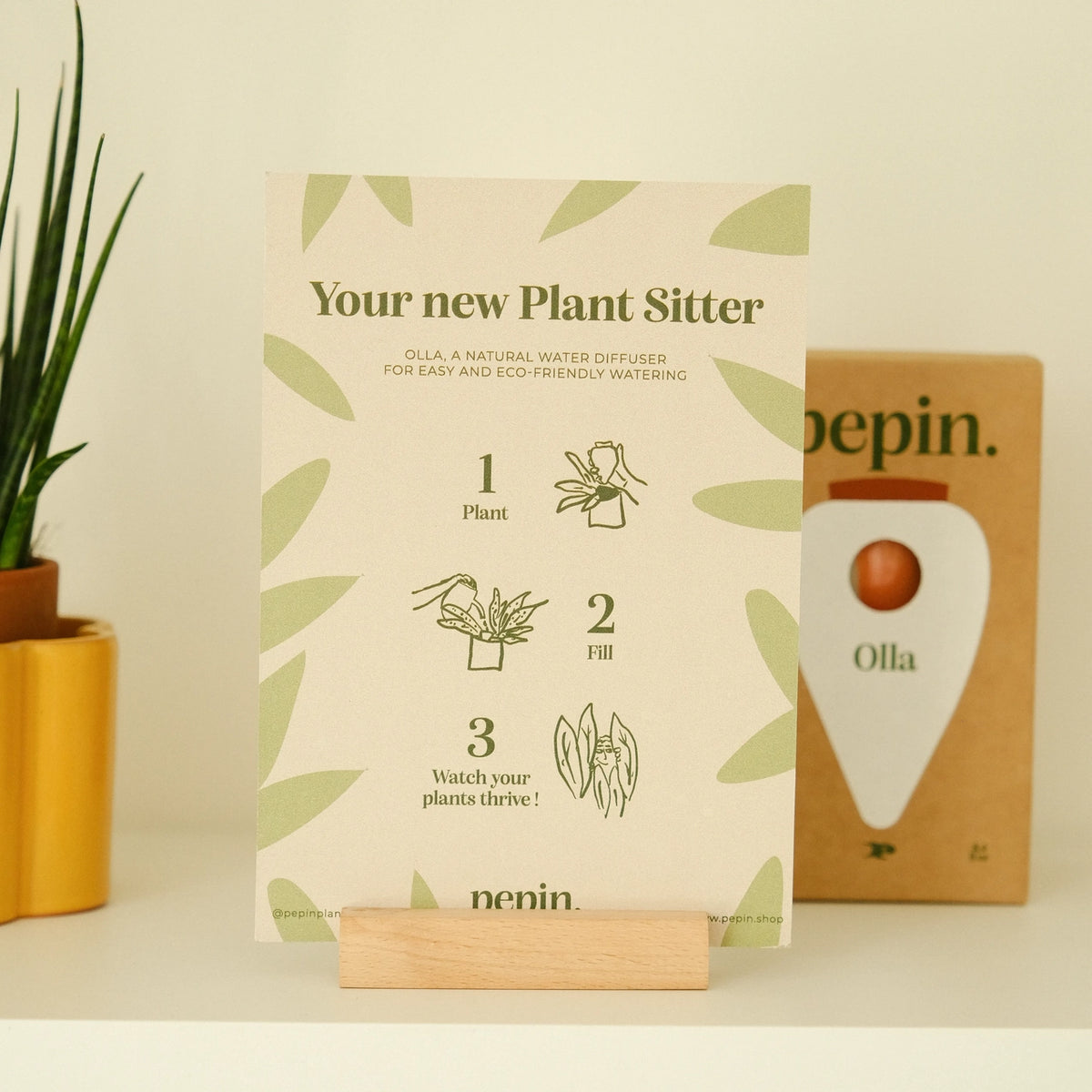 Olla - Terrakotta Pflanzgefäß zur natürlichen Bewässerung - senfgelb