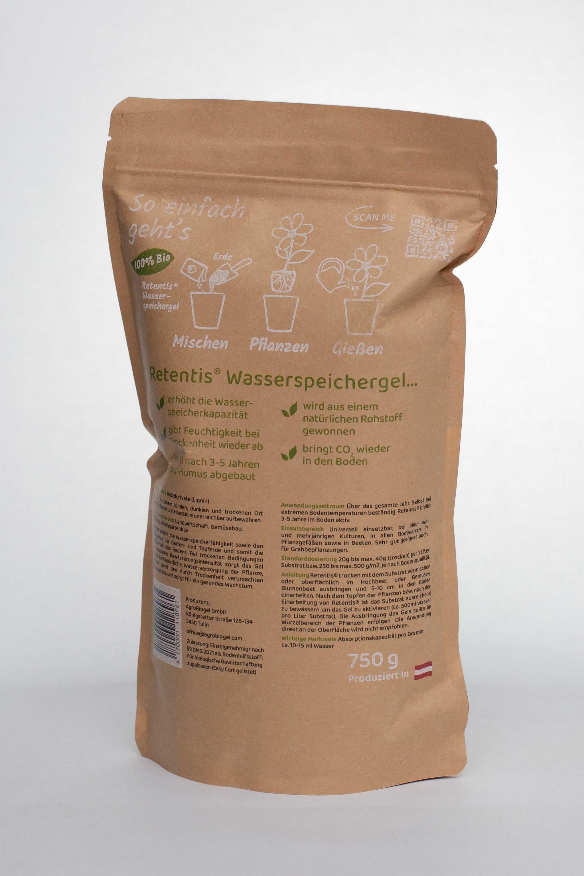 erde aufbewahren RETENTIS® Wasser- und Nährstoffspeichergranulat 750g - Begleitet Dich